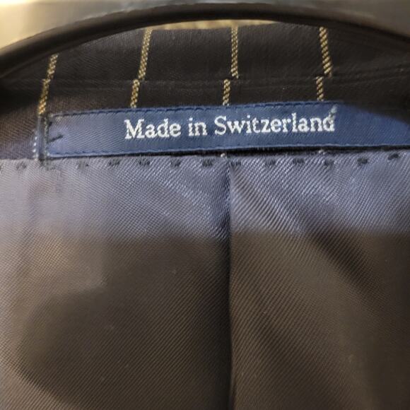 Ermenegildo Zenga Su Misura Jacket Blue with White Stripes 52L - Picture 7 of 8